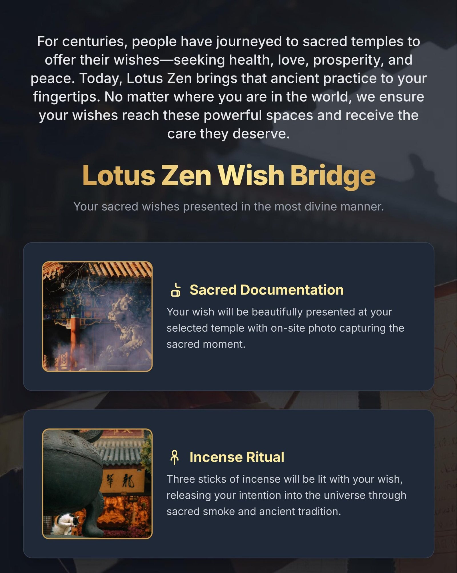 lotus zen wish bridge connect to the sacred temples